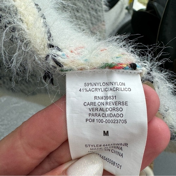 Anthropology My Michelle fuzzy long Aztec print boho long cardigan, size M - Picture 9 of 16